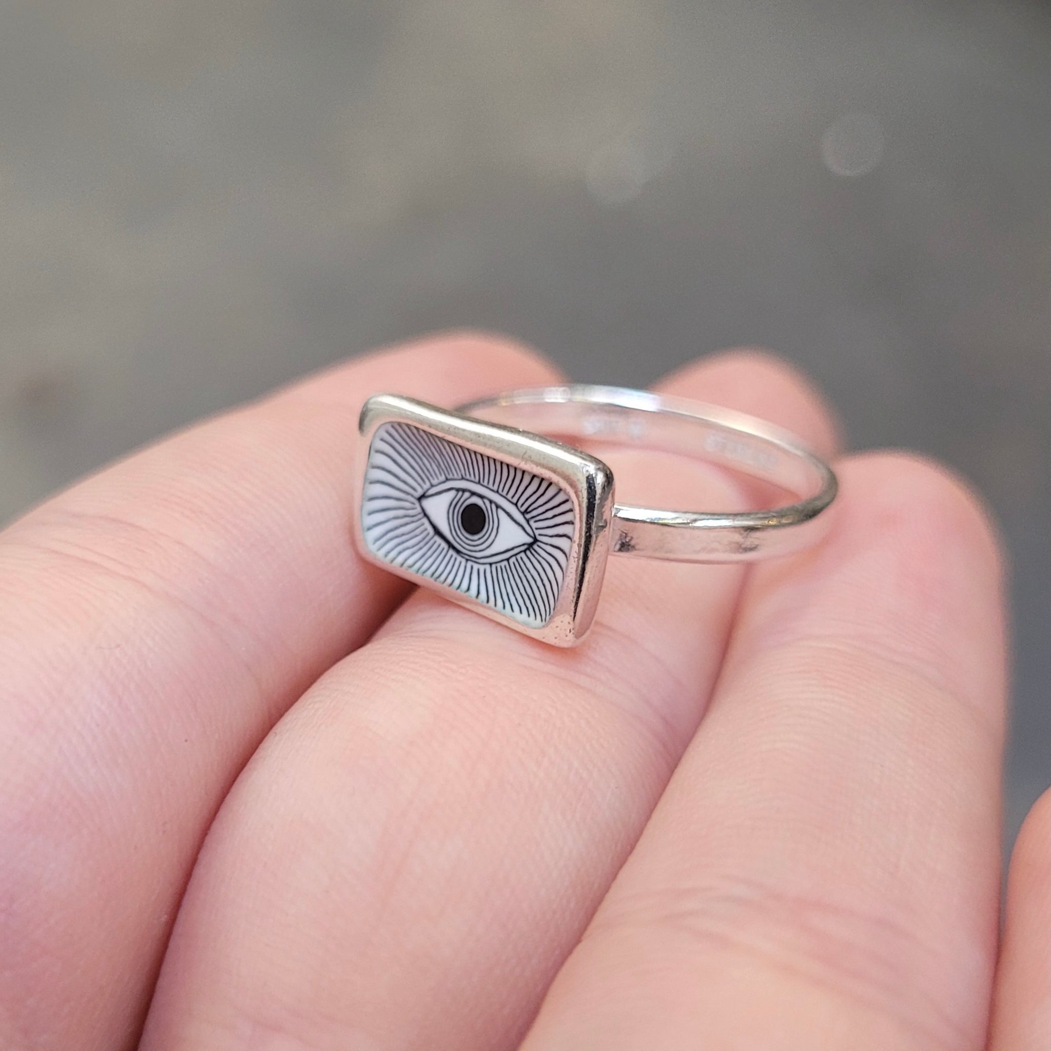 fcity.in - Fancify Evil Eye Ring Silver Jewelry Open Rings Lucky Evil Eye